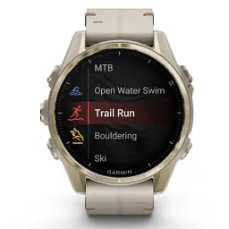 Смарт-годинник Garmin fenix 8 43mm, AMOLED, Saph, SftGldSS/FogGryLeatherBnd, Excl, GPS (010-02903-40) - мініатюра 7