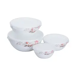 Набір судочків Yiwu HP-7-713 4 шт з кришкою для зберігання продуктів білий - мініатюра 2