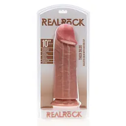 Фалоімітатор RealRock Extra Thick No Balls 10", 25.4 см (тілесний) - мініатюра 7
