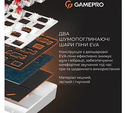 Механічна ігрова клавіатура GamePro GPMK-130BW USB Red Outemu Switches Hot-Swap Black-White - мініатюра 9