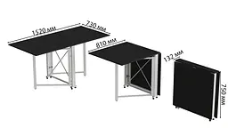 Стіл-книга трансформер Оріон 2 Ferrum-decor 750x1520x730 Білий метал ДСП Сосна Кембра 16 мм (FRD-104592) - мініатюра 4