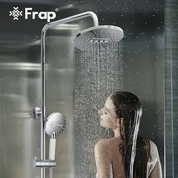 Душова система Frap F2449, поворотний вилив - перемикач на лійку, 3 режими, білий/хром - мініатюра 2