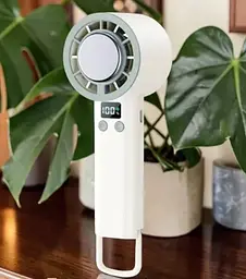 Портативний міні вентилятор ZR-01 акумуляторний USB з дисплеєм білий - мініатюра 2