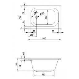 Ванна акрилова Kolpa San Mini 100x70 945543 - мініатюра 2