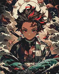 Картина за номерами Клинок, який знищує демонів Танджиро Камадо Demon Slayer Tanjiro Kamado 40х50 см PN DS TK 1
