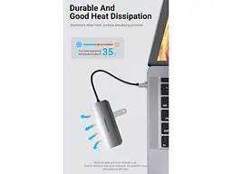 Мультипортовий адаптер Vention 5-in-1 USB-C to HDMI/USB3.0x3/PD (THFHB) - мініатюра 8