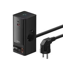 Зарядний пристрій Baseus PowerCombo Digital PowerStrip 65W подовжувач із кабелем чорний - мініатюра 4