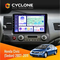 Штатна магнітола Honda Civic 2007-2011 (Sedan) Cyclone C10-011 4x64, DSP Cyclone (НФ-00005237)