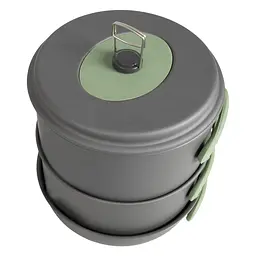 Набір посуду Bo-Camp Explorer XL 4 Pieces Hard Anodized Grey/Green (2200249), Сірий - мініатюра 12