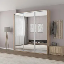 Шафа-купе Idea серія 4 240 x 45 x 240 см Дуб сонома Дзеркало