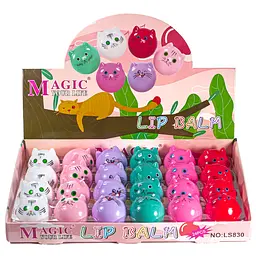 Бальзамдля губ Romantic Bear Lip Balm Котик зволожувальний HF-8015/ LS830 (6 шт. в асортименті)