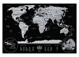 Скретч карта світу 1DEA.me Travel Map Weekend Black World (silver) (англ.) (13073) - мініатюра 2
