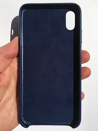 Оригінальний шкіряний чохол для iPhone XS Max Apple Leather Case Midnight Blue MRWU2ZM/A - мініатюра 6