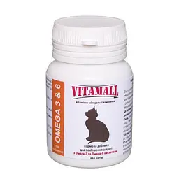 Кормова добавка VitamAll для поліпшення шерсті, для котів, 100 табл/50 г
