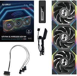 Вентилятор Lian Li Uni Fan SL Wireless LCD 120-3 Reverse Black (G99.12RSLLCD1W3B.00) - мініатюра 3
