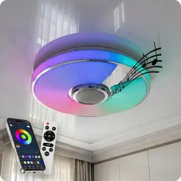 Люстра світлодіодна 517 Dlight RGB з пультом і колонкою 70Вт Білий (02150) - мініатюра 1