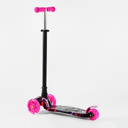 Триколісний самокат Best Scooter Skyper Maxi колеса з підсвічуванням PU 120мм (Фуксія) - мініатюра 4