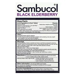 Бузина Black Elderberry Cold & Flu Relief 30 таблеток Sambucol vit0006446 - мініатюра 2
