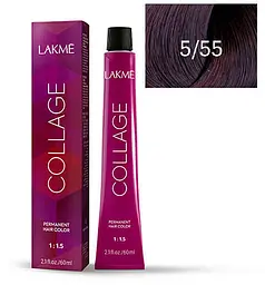 Перманентна фарба для волосся Lakme Collage Creme Hair Color відтінок 5/55 відтінок (інтенсивно махагон світло-коричневий) 60 мл - мініатюра 2
