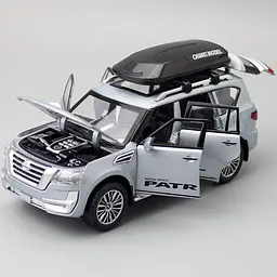 Колекційна металева модель автомобіля АвтоЕксперт Nissan Patrol з багажником на даху, інерцією, світлом та звуком 1:32 - мініатюра 2