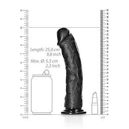 Фалоімітатор RealRock Curved Realistic 9", 25 см (чорний) - мініатюра 4