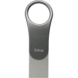 USB флеш-накопичувач Silicon Power Mobile C80 64GB USB-A 3.2 Gen 1 / USB-C Silver (SP064GBUC3C80V1S) [134403]