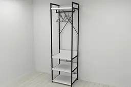 Шафа Гардероб Уні секція 3 серії Конект Ferrum-decor 220x60x50см Чорний метал ДСП Білий 32 мм (FRD-104523) - мініатюра 3