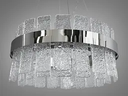 Люстра стельова LED Diasha 817/400CH Ефектна, 90W, срібна, кришталева, сучасний стиль для вітальні, коридору, спальні - мініатюра 3