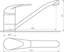 Змішувач для кухні EcoMix E-GEZ-103 Хром - мініатюра 5