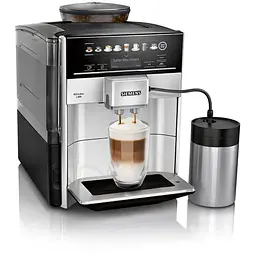 Siemens Кавомашина Siemens 1.7л, зерно + мелена, автомат.капучинатор, LED - дисплей, авторецептів - 8, чорно - срібний