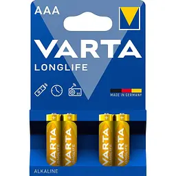 Батарейка VARTA LONGLIFE AAA BLI 4 ALKALINE (4008496525072)