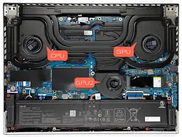 Вентилятор Asus кулер 12V для моделей ноутбука ROG Strix G16 G614JI, G614JV, G614JZ, G614JU, G614JJ, G634GY, G814JZ, G814JV, G834JY (GPU Fan) 13NR0D90P08011 Оригінал, 12V, 4pin - мініатюра 3
