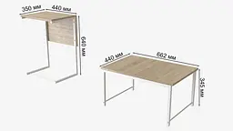 Стіл журнальний приставний Террі Комбо Ferrum-decor 345x662x440 Білий метал ДСП Дуб Сонома 16 мм (FRD-105146) - мініатюра 3