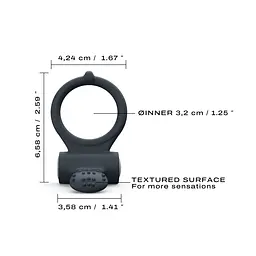 Ерекційне кільце Dorcel Power Clit Black V2 з вібрацією та язичком з щіточкою - мініатюра 3