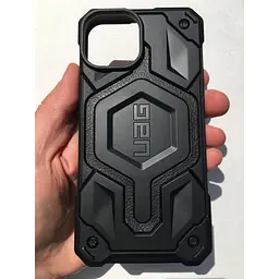 Оригінальний протиударний чохол UAG Monarch MagSafe для iPhone 13 / 14 (6.1") Black Leather (114028114040) - мініатюра 7