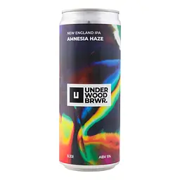 Пиво Underwood Brewery Amnesia Haze, світле, 5%, з/б, 0,33 л (844009)