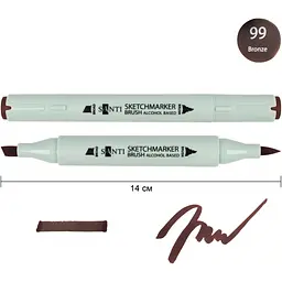 Набір спиртових маркерів Santi Brush SA-99 бронзовий 6 шт. (390907) - мініатюра 2