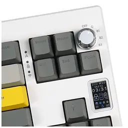 Клавіатура Epomaker Shadow-X 70 Mulan Switch Hot-Swap LCD Screen RGB Wireless/Bluetooth/USB UA White (SHX-W-M) - мініатюра 3