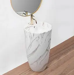 Умивальник Rea Anya 45x45x84 lava, окремостоячий (REA-U5803), Матовий - мініатюра 5