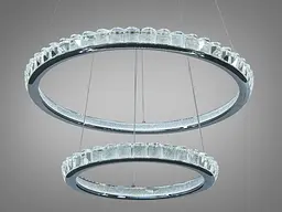 Підвісна LED люстра Diasha 66081/600+400CH, хром, 82 W, освітлення 10-22 м2 - мініатюра 3