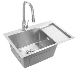 Кухонна мийка Rea Fin 620x480 мм nickel brushed ZLE-06012 - мініатюра 3
