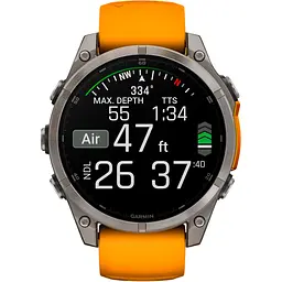 Смарт-годинник Garmin Fenix 8 AMOLED Sapphire 47mm Titanium with Spark Orange/Graphite Silicone Band (010-02904-10) [115077] - мініатюра 9
