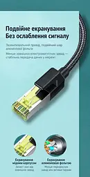 Мережевий кабель Ethernet UGREEN NW150 5 м патч-корд RJ45 штекер на RJ45 штекер Cat7 до 10 Гбіт/с з подвійним екрануванням у бавовняному обплетенні жили з чистої міді 600 МГц чорний (80425) - мініатюра 4