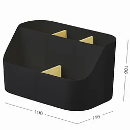 Органайзер для дрібниць МВМ My Home Scandinavia 19х11.6х10.6 см чорний (FH-43 BLACK/WOOD) - мініатюра 4
