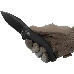 Ніж Cimmerian Knives C1 BSW Half Serrated N690 Black - мініатюра 5