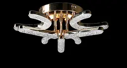 Люстра стельова LED Splendid Ray LT873/3+3, 80W, димер, золото, білий, сучасний стиль для дому