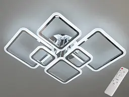 Люстра LED Diasha A8160/6HR 105W, 5775 лм, хром, сучасний стиль, діаметр 52 см, смарт з ІЧ пультом та димером