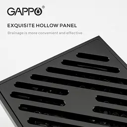 Трап для душу вертикальний Gappo G81050-6 латунь 100x100 мм чорний - мініатюра 2