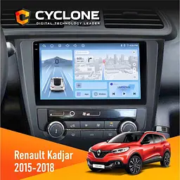 Штатна магнітола Renault Kadjar 2015-2018 Cyclone C9-012 4x64, DSP, 4G Cyclone (НФ-00008003)