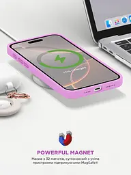 Силиконовый чехол с MagSafe для Apple iPhone 16 Pro Max, ICON2 MagCase, фиолетовый, противоударный, панель с мягкой подкладкой, защита всего корпуса, поддержка беспроводной зарядки, совместим с защитными стеклами и пленками, ArmorStandart (ARM80197) - мініатюра 9